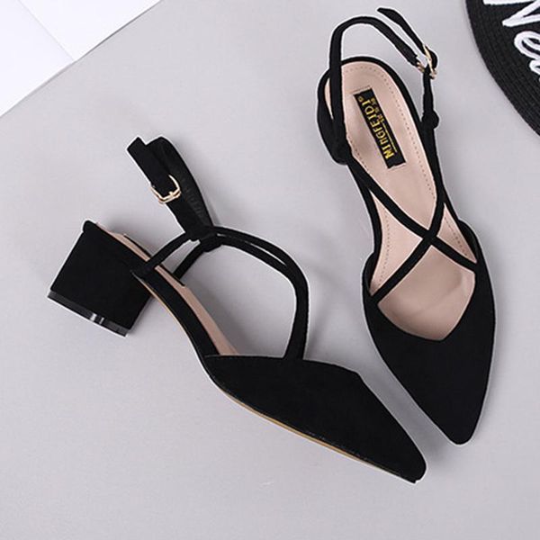 cross band hollow cut out buckle gladiator sandals lady pointy toe shallow chunky heels sandalias luxury flock ol work shoes, Black
cross band hollow cut out buckle gladiator sandals lady pointy toe shallow chunky heels sandalias luxury flock ol work shoes, Black
