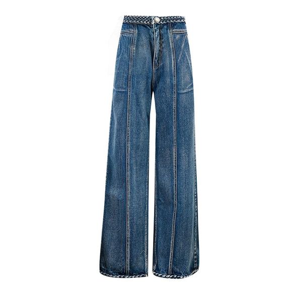 women's jeans 2021 fall loose-legged long straight jeans, fashionable handmade braided dark blue high-waisted wide-leg women
women's jeans 2021 fall loose-legged long straight jeans, fashionable handmade braided dark blue high-waisted wide-leg women