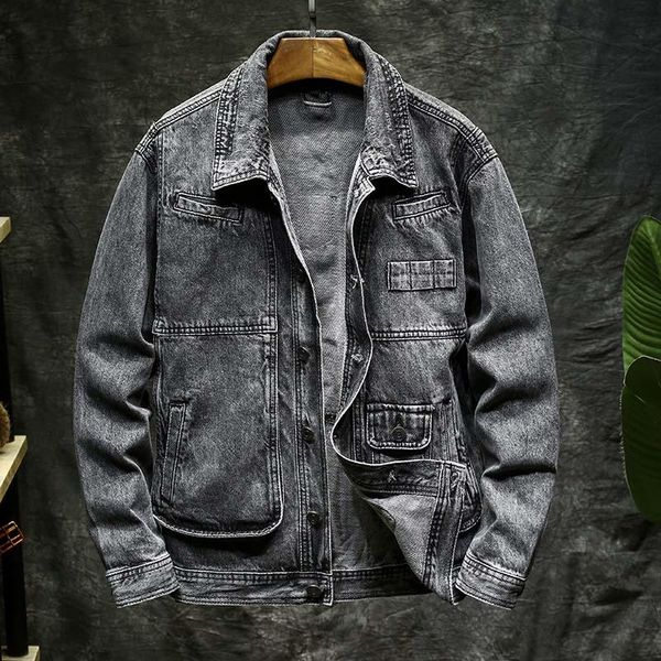 men's jackets 2021 spring and autumn denim jacket korean handsome loose casual trend japanese gray tooling, Black;brown
men's jackets 2021 spring and autumn denim jacket korean handsome loose casual trend japanese gray tooling, Black;brown