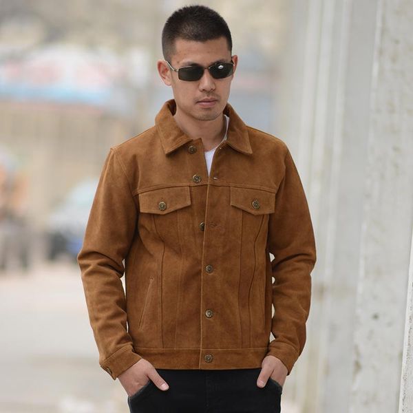 men's leather & faux 2021 brown men american casual style jacket plus size xxxl genuine suede cowhide autumn slim fit coat, Black
men's leather & faux 2021 brown men american casual style jacket plus size xxxl genuine suede cowhide autumn slim fit coat, Black