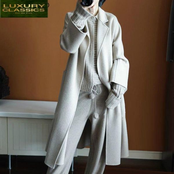 women's wool & blends female elegant winter coat autumn 100% jacket women clothes 2021 korean long woolen jackets vintage abrigos lw211, Black
women's wool & blends female elegant winter coat autumn 100% jacket women clothes 2021 korean long woolen jackets vintage abrigos lw211, Black