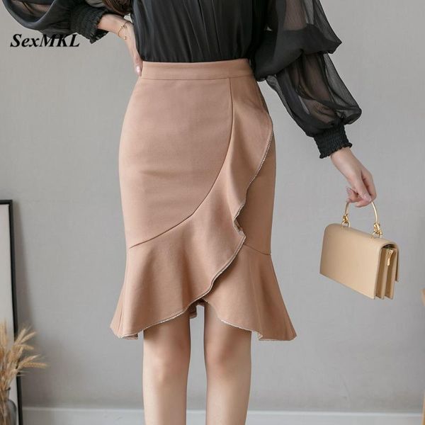 plus size high waist skirts women 2021 fashion knee length ruffles bodycon skirt elegant korean clothes office pencil, Black
plus size high waist skirts women 2021 fashion knee length ruffles bodycon skirt elegant korean clothes office pencil, Black