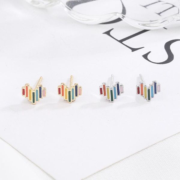 stud 925 sterling silver ear needle jewelry small simple colorful love earrings for women valentine's day couple dating, Golden;silver
stud 925 sterling silver ear needle jewelry small simple colorful love earrings for women valentine's day couple dating, Golden;silver