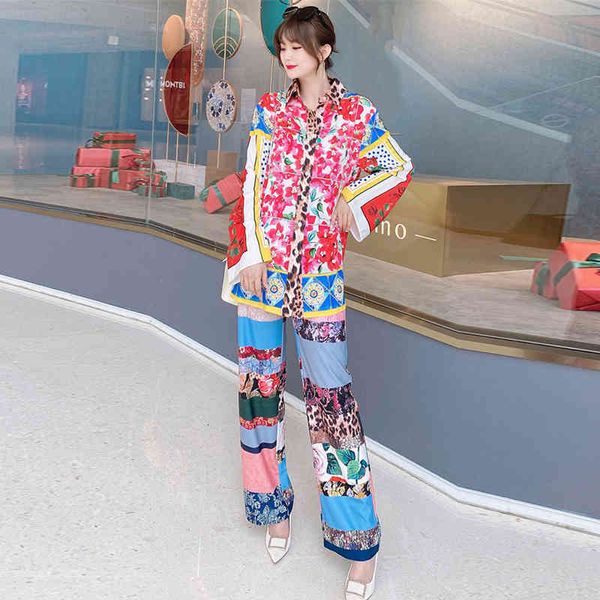 women's two piece pants spring fashion runway two elegant girly parts of the vintage leopard print loose shirt and pants office suit le, White
women's two piece pants spring fashion runway two elegant girly parts of the vintage leopard print loose shirt and pants office suit le, White