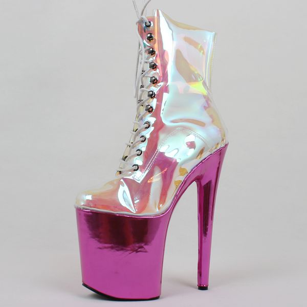 20cm high heel custom rainbow holographic clear pvc closed toe lace up pole dance platform boots 3123, Black
20cm high heel custom rainbow holographic clear pvc closed toe lace up pole dance platform boots 3123, Black