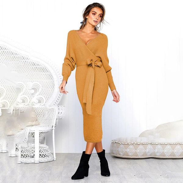 casual dresses women midi dress long sleeve v-neck lace up bodycon vestidos autumn winter fashion skinny solid for woman black, Black;gray
casual dresses women midi dress long sleeve v-neck lace up bodycon vestidos autumn winter fashion skinny solid for woman black, Black;gray