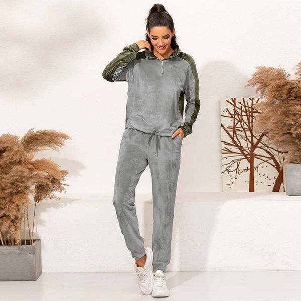 style women's sweater tracksuits sports suit for fashion leisure two piece double velvet set in autumn and winter, Gray
style women's sweater tracksuits sports suit for fashion leisure two piece double velvet set in autumn and winter, Gray