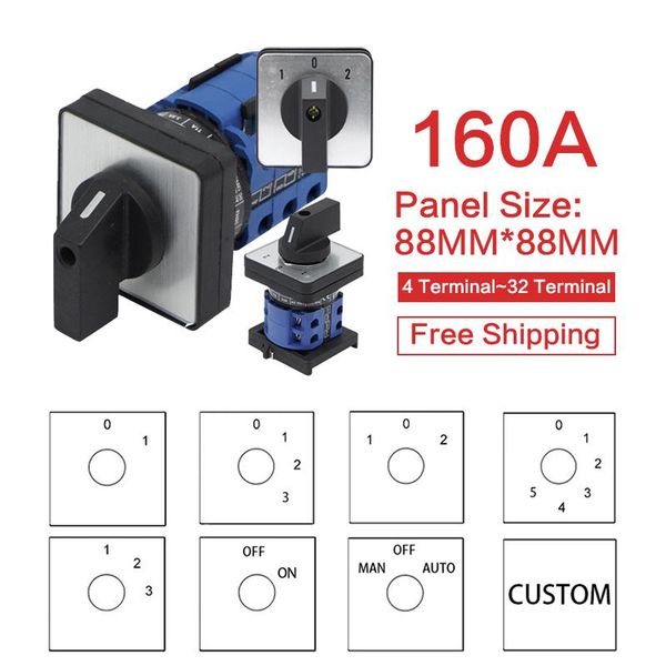 smart home control ymw26-160 cam switch on-off 2/3/4/5/6/7/8 positions 160a diy rotary changeover 4/8/32/48 terminals screws silver contact 
smart home control ymw26-160 cam switch on-off 2/3/4/5/6/7/8 positions 160a diy rotary changeover 4/8/32/48 terminals screws silver contact