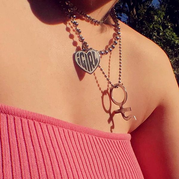 pendant necklaces harajuku internet girl letter necklace punk cat shape personality she devil stainless steel jewellery, Silver
pendant necklaces harajuku internet girl letter necklace punk cat shape personality she devil stainless steel jewellery, Silver