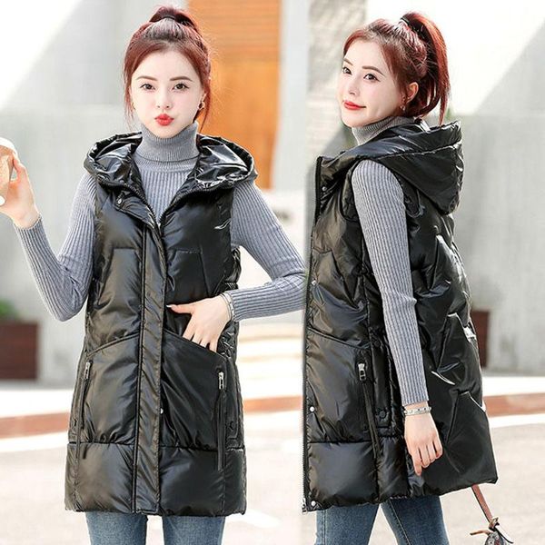 women's vests down cotton vest women mid-length 2021 autumn and winter thickened slim wild bright face waistcoat female sleeveless jack, Black;white
women's vests down cotton vest women mid-length 2021 autumn and winter thickened slim wild bright face waistcoat female sleeveless jack, Black;white