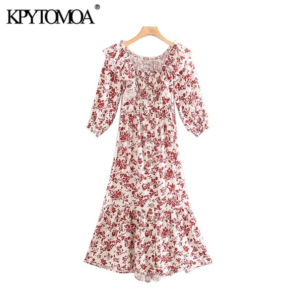 women chic fashion floral print smocked ruffled midi dress square collar short sleeve female dresses mujer 210420, Black;gray
women chic fashion floral print smocked ruffled midi dress square collar short sleeve female dresses mujer 210420, Black;gray