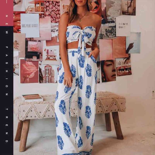 summer 2 pieces suit boho clothes set female floral print sleeveless strapless crop long loose wide leg female ladies, White
summer 2 pieces suit boho clothes set female floral print sleeveless strapless crop long loose wide leg female ladies, White