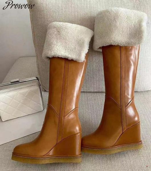 boots prowow winter genuine leather female high-heeled women long wool lined warm snow lady fashion shoes, Black
boots prowow winter genuine leather female high-heeled women long wool lined warm snow lady fashion shoes, Black
