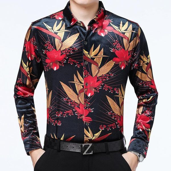 men's casual shirts chinese style red floral pattern printing fashion long sleeve shirt autumn quality velvet soft smooth luxury men, White;black
men's casual shirts chinese style red floral pattern printing fashion long sleeve shirt autumn quality velvet soft smooth luxury men, White;black