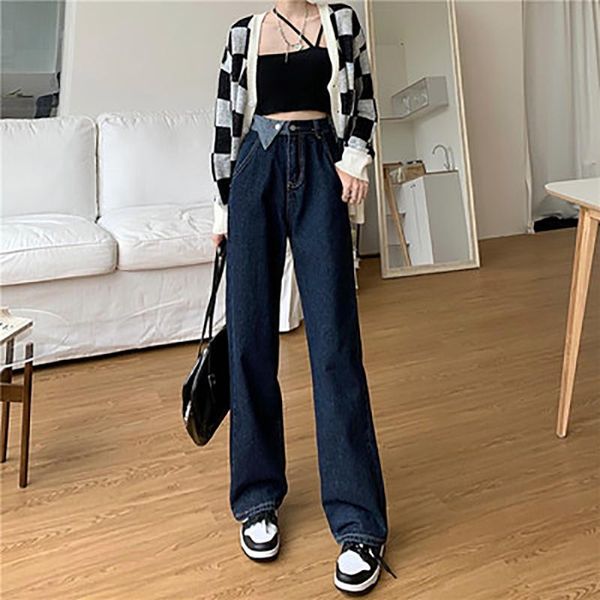 women's jeans straight leg female spring and autumn design feeling high waist wide pants loose casual long fashion women, Blue
women's jeans straight leg female spring and autumn design feeling high waist wide pants loose casual long fashion women, Blue