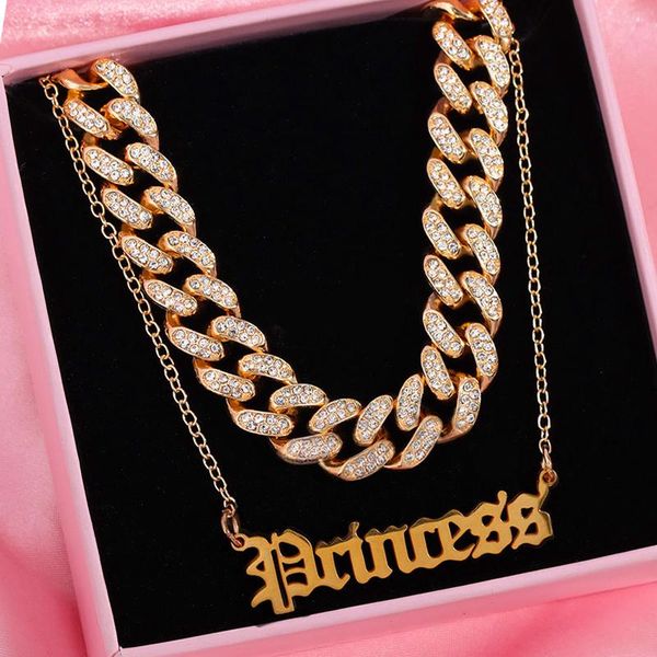 chains fashion double layer long letter metal pendant necklace full rhinrstone paved chunky chain hip hop party jewerly, Silver
chains fashion double layer long letter metal pendant necklace full rhinrstone paved chunky chain hip hop party jewerly, Silver