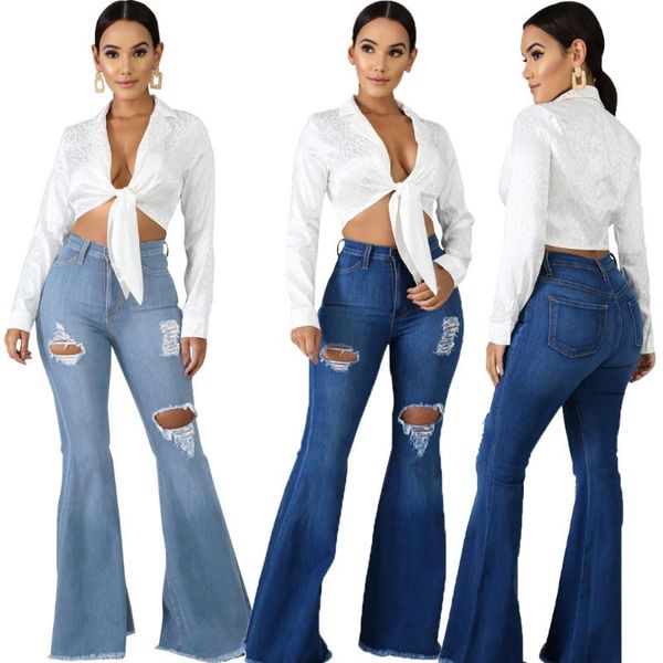 women's jeans denim flare ripped skinny pants fashion wash with holes and stretch slim flared trousers, Blue
women's jeans denim flare ripped skinny pants fashion wash with holes and stretch slim flared trousers, Blue