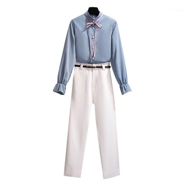women's tracksuits 2021 spring pants two-piece clothing set korean fashion autumn blouse shirt office lady suit slim design business, Gray
women's tracksuits 2021 spring pants two-piece clothing set korean fashion autumn blouse shirt office lady suit slim design business, Gray