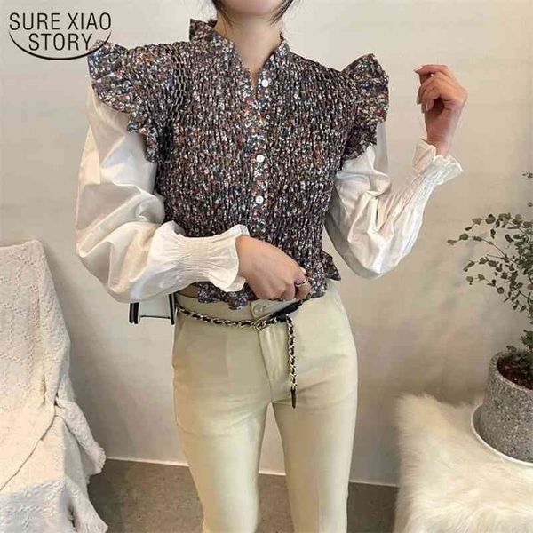 long sleeve single breassted women short shirts spring printed ruffled and blouse blusas mujer 13249 210508, White
long sleeve single breassted women short shirts spring printed ruffled and blouse blusas mujer 13249 210508, White