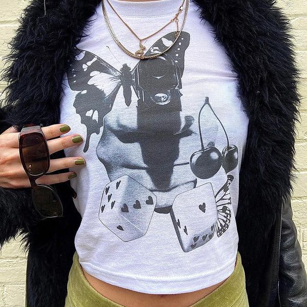 women's t-shirt butterfly print shirts women round collar short sleeves for 2021 summer harajuku t shirt, White
women's t-shirt butterfly print shirts women round collar short sleeves for 2021 summer harajuku t shirt, White