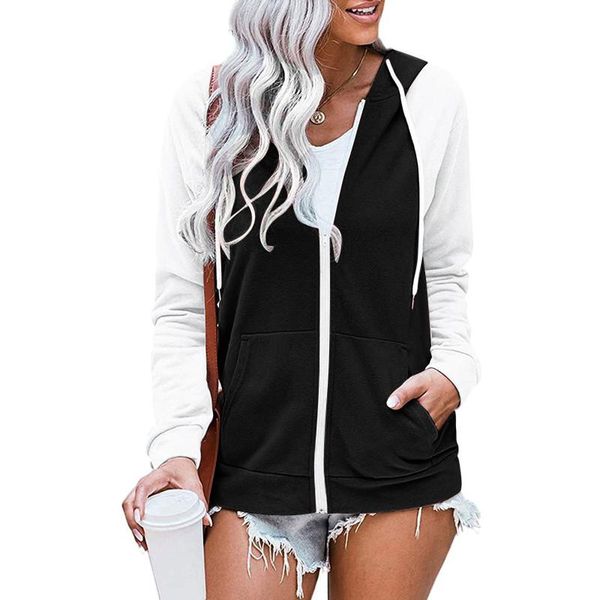 women's hoodies & sweatshirts y2k patchwork color zip-up women sweatshirt long puff sleeve for ladies white autumn pullovers female, Black
women's hoodies & sweatshirts y2k patchwork color zip-up women sweatshirt long puff sleeve for ladies white autumn pullovers female, Black