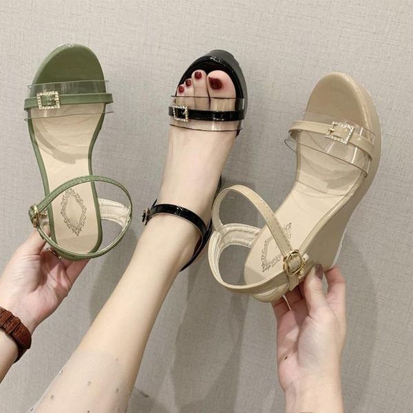 ladies sandals fashion hign heels shoes women buckle peep toe wedge elegant thick bottom casual footwear summer, Black
ladies sandals fashion hign heels shoes women buckle peep toe wedge elegant thick bottom casual footwear summer, Black