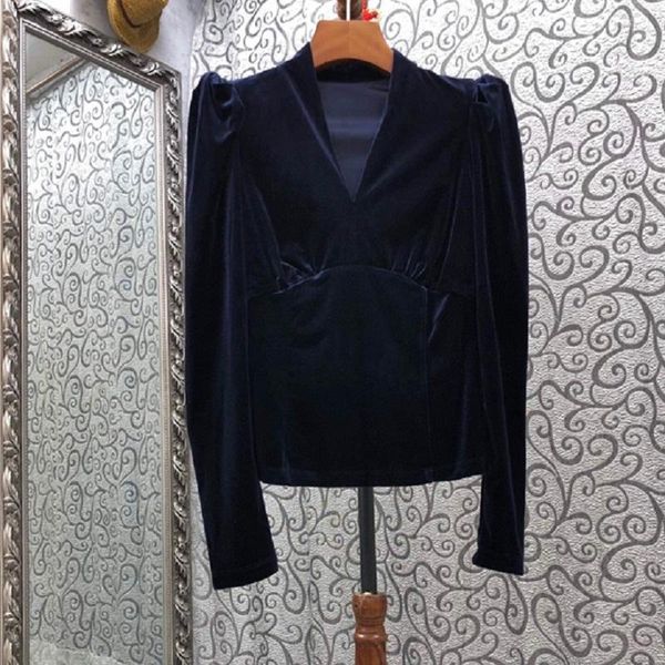 women's blouses & shirts brand 2021 autumn winter women v-neck long sleeve casual vintage female blue black velvet top, White
women's blouses & shirts brand 2021 autumn winter women v-neck long sleeve casual vintage female blue black velvet top, White