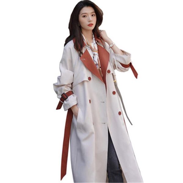 women's trench coats spring autumn windbreaker patchwork overcoats belt female plus size long trendy lady clothing outerwear, Tan;black
women's trench coats spring autumn windbreaker patchwork overcoats belt female plus size long trendy lady clothing outerwear, Tan;black