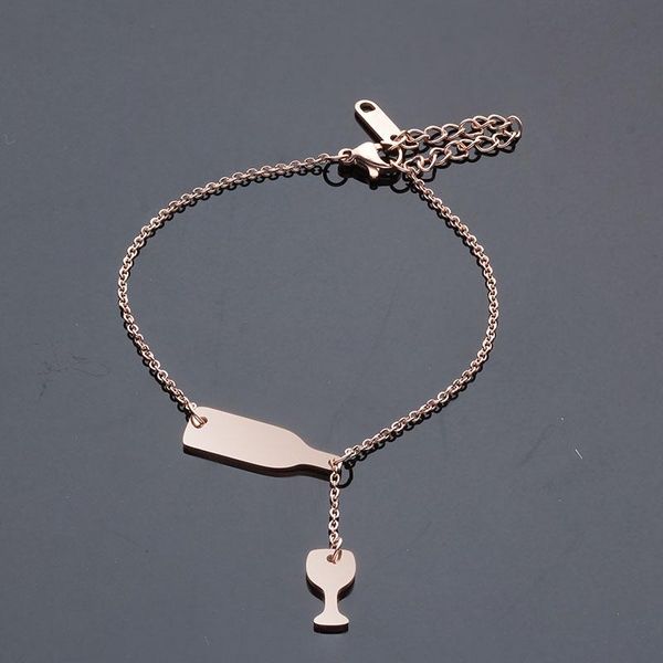 link, chain wawfrok fashion women's wine bracelet rose gold colour stainless steel beer bracelets unique design jewelry, Black
link, chain wawfrok fashion women's wine bracelet rose gold colour stainless steel beer bracelets unique design jewelry, Black