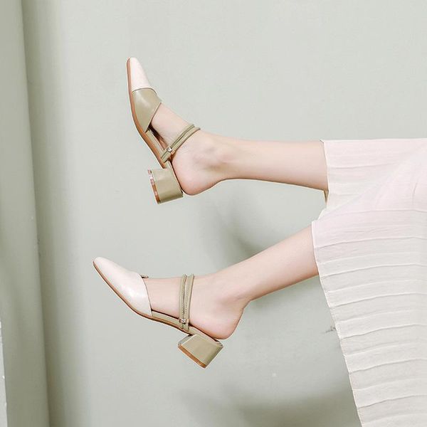 women's shoes 2021 summer pointed two-wear sandals female casual thick-heeled baotou rear empty, Black
women's shoes 2021 summer pointed two-wear sandals female casual thick-heeled baotou rear empty, Black