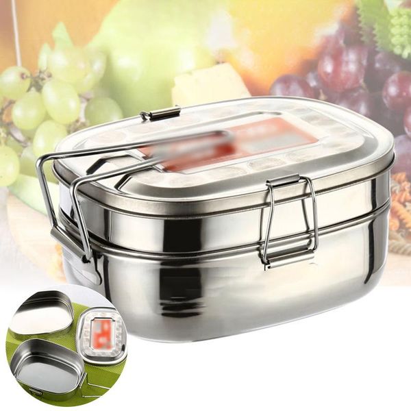 dinnerware sets 1.8l double layer stainless steel lunch box square bento container anti-rust tableware kitchen tools accessories
dinnerware sets 1.8l double layer stainless steel lunch box square bento container anti-rust tableware kitchen tools accessories