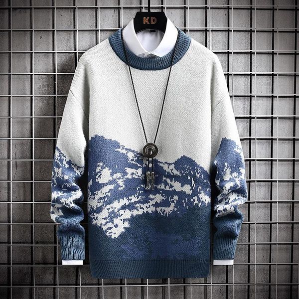 men's sweaters 2021 autumn and winter high-quality trendy round neck pullover casual sweater, White;black
men's sweaters 2021 autumn and winter high-quality trendy round neck pullover casual sweater, White;black