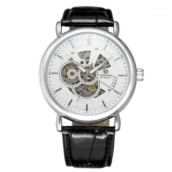 saat hollow out skeleton automatic watch transparent case mechanical leather band watches clcok wristwatches, Slivery;brown 
saat hollow out skeleton automatic watch transparent case mechanical leather band watches clcok wristwatches, Slivery;brown