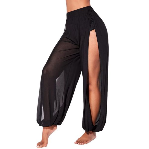 women's pants & capris black beach women mesh see through long trousers loose open slit thin light pant, Black;white
women's pants & capris black beach women mesh see through long trousers loose open slit thin light pant, Black;white