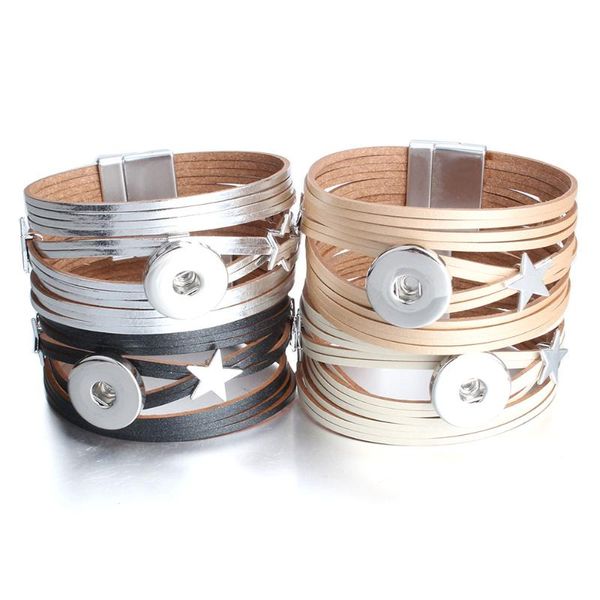 charm bracelets snap jewelry star leather button bracelet bangle bohemian wide cuff for men women ze600, Golden;silver
charm bracelets snap jewelry star leather button bracelet bangle bohemian wide cuff for men women ze600, Golden;silver