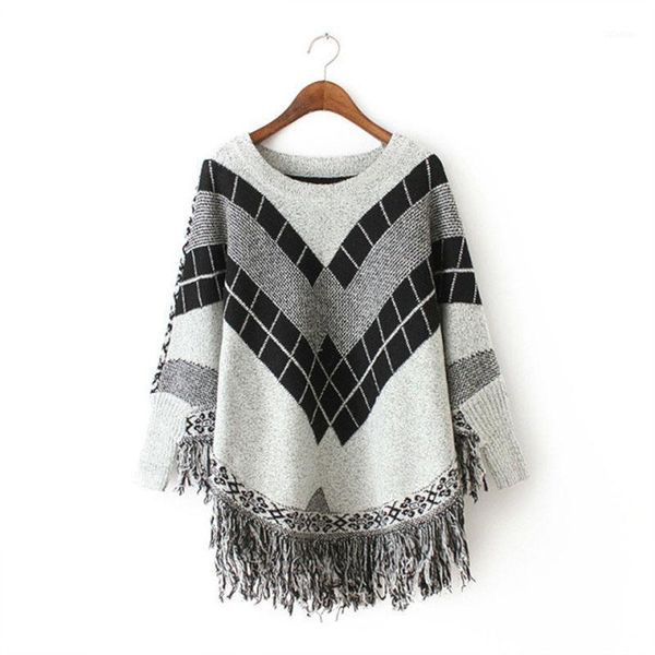 casual fashion women sweater bat sleeve shawl fringed cloak pullover autumn 2021 women's sweaters, White;black
casual fashion women sweater bat sleeve shawl fringed cloak pullover autumn 2021 women's sweaters, White;black
