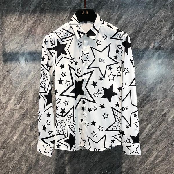 fashion men's shirts 2021 runway luxury european design party style clothing casual, White;black
fashion men's shirts 2021 runway luxury european design party style clothing casual, White;black