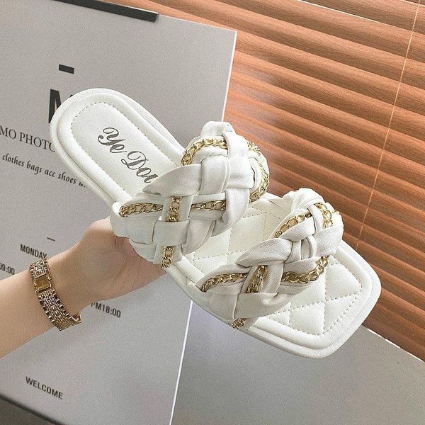 women sandals metal decoration shoes 2021 ladies design flats square toe female slippers, Black
women sandals metal decoration shoes 2021 ladies design flats square toe female slippers, Black