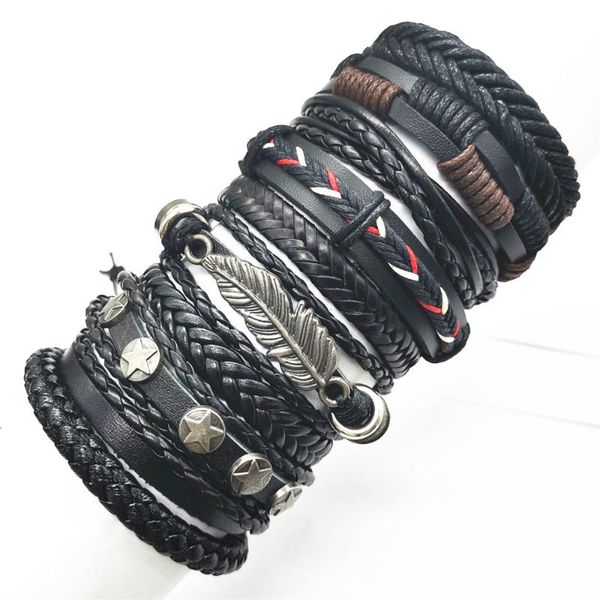 tennis braided handmade feather star black rudder beads skull leather bracelets 10pcs/set men women fashion jewelry, Golden;silver
tennis braided handmade feather star black rudder beads skull leather bracelets 10pcs/set men women fashion jewelry, Golden;silver