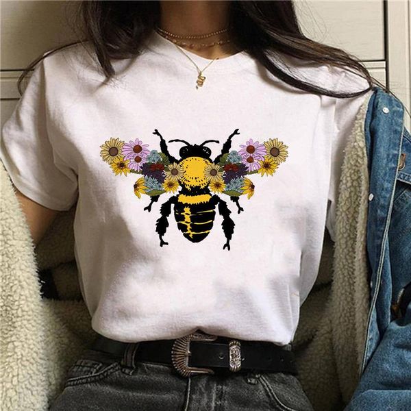 women's t-shirt women lady floral watercolor bee vogue casual 90s print t tee womens tshirt for female shirt clothes graphic, White
women's t-shirt women lady floral watercolor bee vogue casual 90s print t tee womens tshirt for female shirt clothes graphic, White