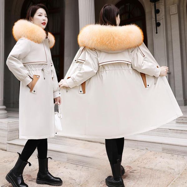 women's fur & faux 2021 winter plus size luxury parka detachable liner genuine coat women thickened warm mid-length jacket, Black
women's fur & faux 2021 winter plus size luxury parka detachable liner genuine coat women thickened warm mid-length jacket, Black