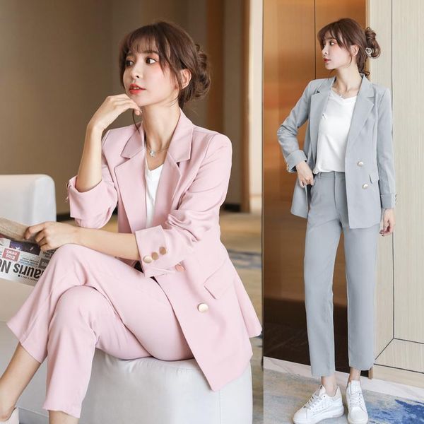 women's two piece pants fashion spring autumn women office lady slim blazer two-piece set suits female business clothes, White
women's two piece pants fashion spring autumn women office lady slim blazer two-piece set suits female business clothes, White