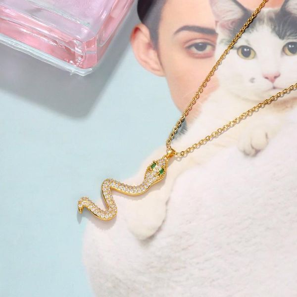 ins shining bling zircon snake necklaces for women clavicle chain charm wedding pendant 18k real gold jewelry chains, Silver
ins shining bling zircon snake necklaces for women clavicle chain charm wedding pendant 18k real gold jewelry chains, Silver