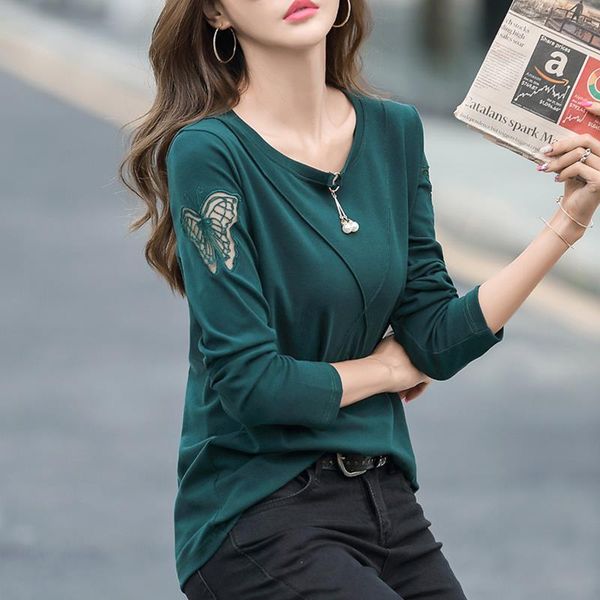 bow mesh embroidery beaded women t shirt long sleeve korean style cotton clothes tee female plus size, White
bow mesh embroidery beaded women t shirt long sleeve korean style cotton clothes tee female plus size, White