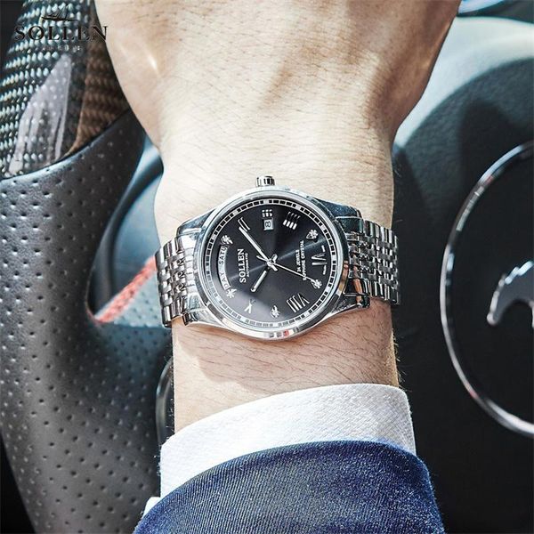 diamond mechanical automatic man wristwatches roman numeral dial week calendar business fashion men cloc, Slivery;brown
diamond mechanical automatic man wristwatches roman numeral dial week calendar business fashion men cloc, Slivery;brown