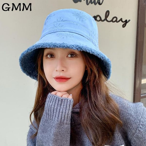 wide brim hats winter women solid color lamb wool faux fur bucket designer autumn warm panama hat female flower fisherman cap, Blue;gray
wide brim hats winter women solid color lamb wool faux fur bucket designer autumn warm panama hat female flower fisherman cap, Blue;gray