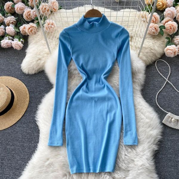 casual dresses female korean knitted dress stand collar long sleeve elastic slim pencil bodycon autumn sweater 2021, Black;gray
casual dresses female korean knitted dress stand collar long sleeve elastic slim pencil bodycon autumn sweater 2021, Black;gray