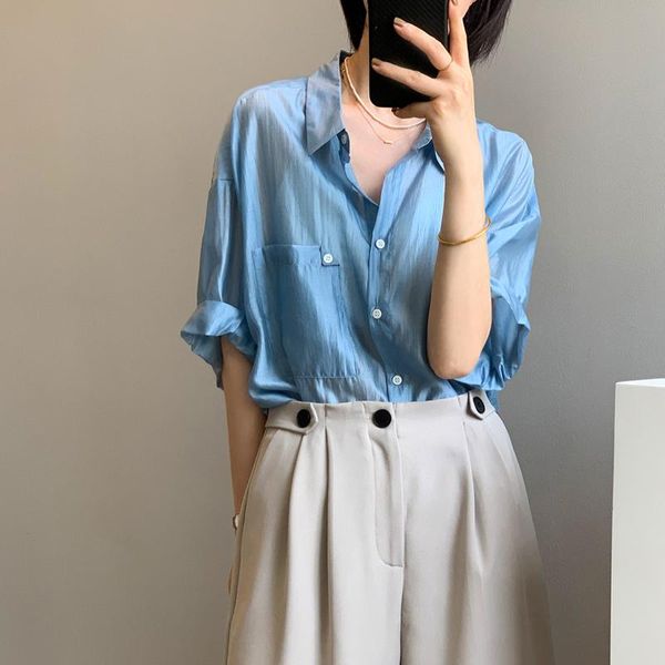 women's blouses & shirts alien kitty 2021 summer elegance full sleeves blouse femme chic all match lady fashion women loose pockets, White
women's blouses & shirts alien kitty 2021 summer elegance full sleeves blouse femme chic all match lady fashion women loose pockets, White