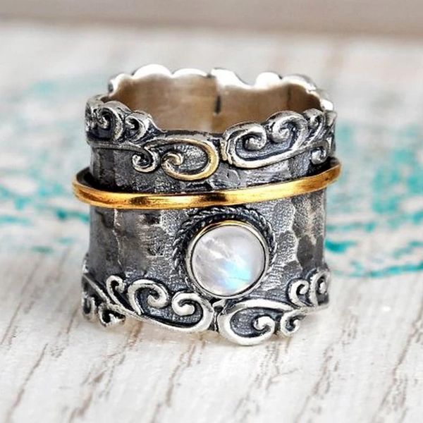 wedding rings bohemian vintage big width moonstone for women retro two-color handmade carved leaf pattern ring statement female jewelry, Slivery;golden
wedding rings bohemian vintage big width moonstone for women retro two-color handmade carved leaf pattern ring statement female jewelry, Slivery;golden