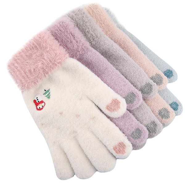 five fingers gloves 1pair winter knitted flip warm wool flocking full-finger girl women gift 2022, Blue;gray
five fingers gloves 1pair winter knitted flip warm wool flocking full-finger girl women gift 2022, Blue;gray